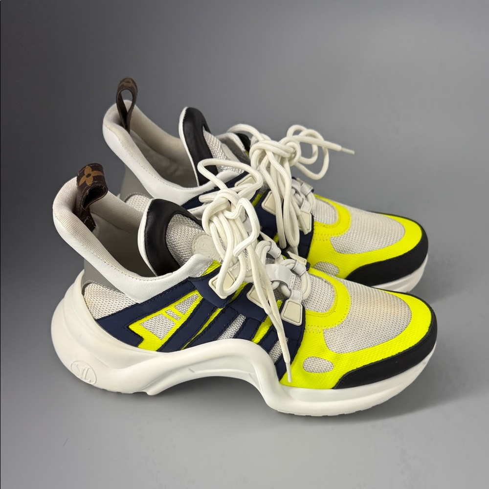 Louis Vuitton Archlight Sneaker Yellow Navy White Men's Size 9